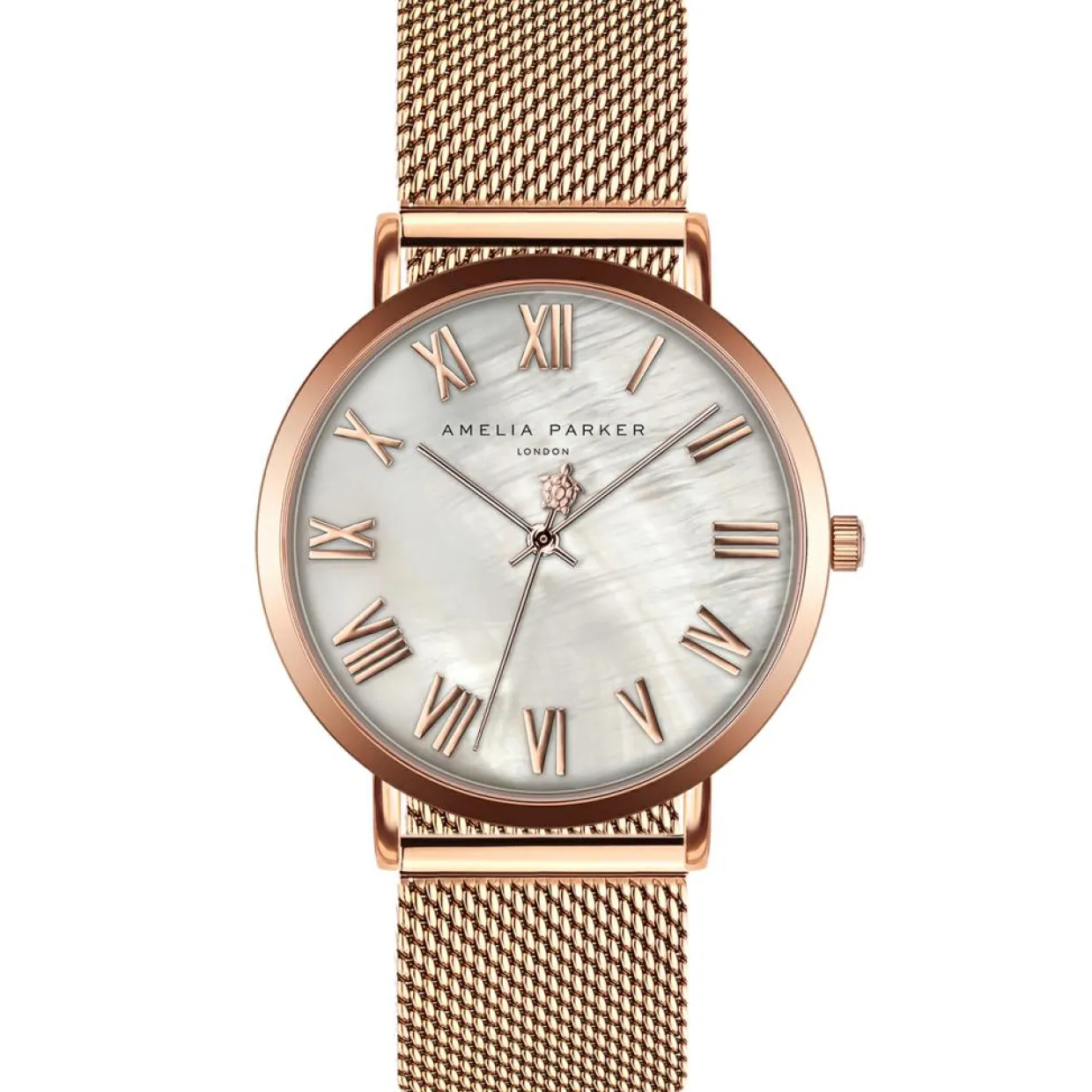 Set Montre Femme 2 Bracelets Classique en Acier argenté/rose doré-Amelia Parker