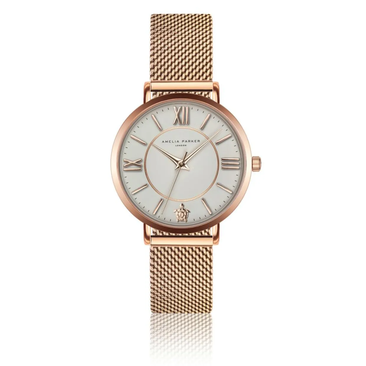 Set Montre Femme 2 Bracelets Petite Classique en Acier & Cuir rose doré/noir-Amelia Parker Hot