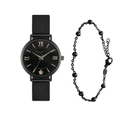 Set Montre Femme & Bracelet Petite Noir en Acier noir-Amelia Parker Best