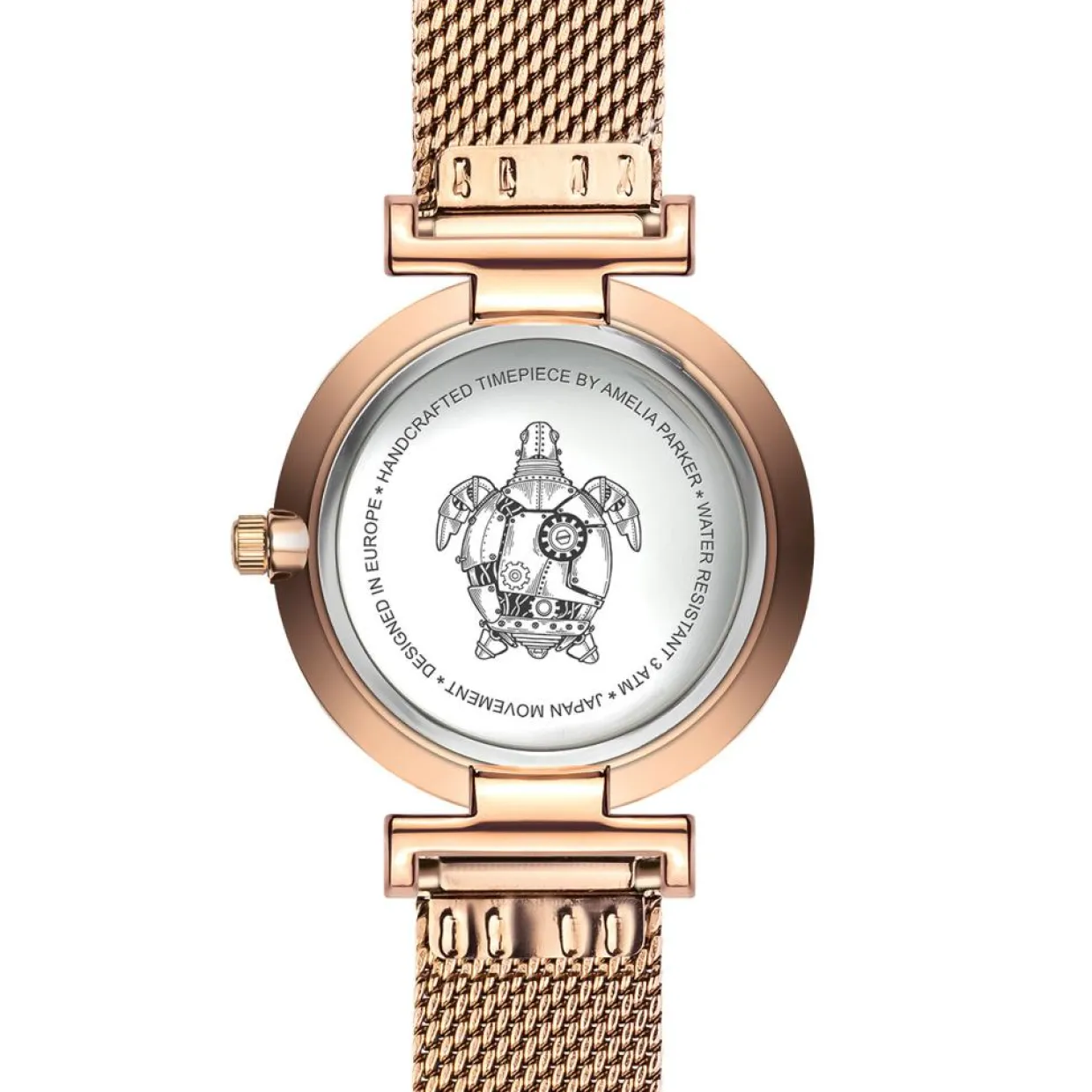 Femme Amelia Parker Montres^Set Montre Femme 2 Bracelets Gold Shore en Acier & Cuir rose doré/blanc