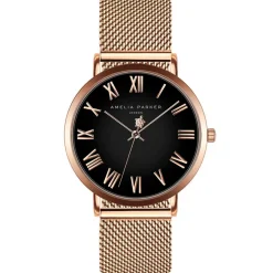 Femme Amelia Parker Montres^Set Montre Femme 2 Bracelets Grand en Acier rose doré/noir