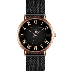 Femme Amelia Parker Montres^Set Montre Femme 2 Bracelets Grand en Acier rose doré/noir