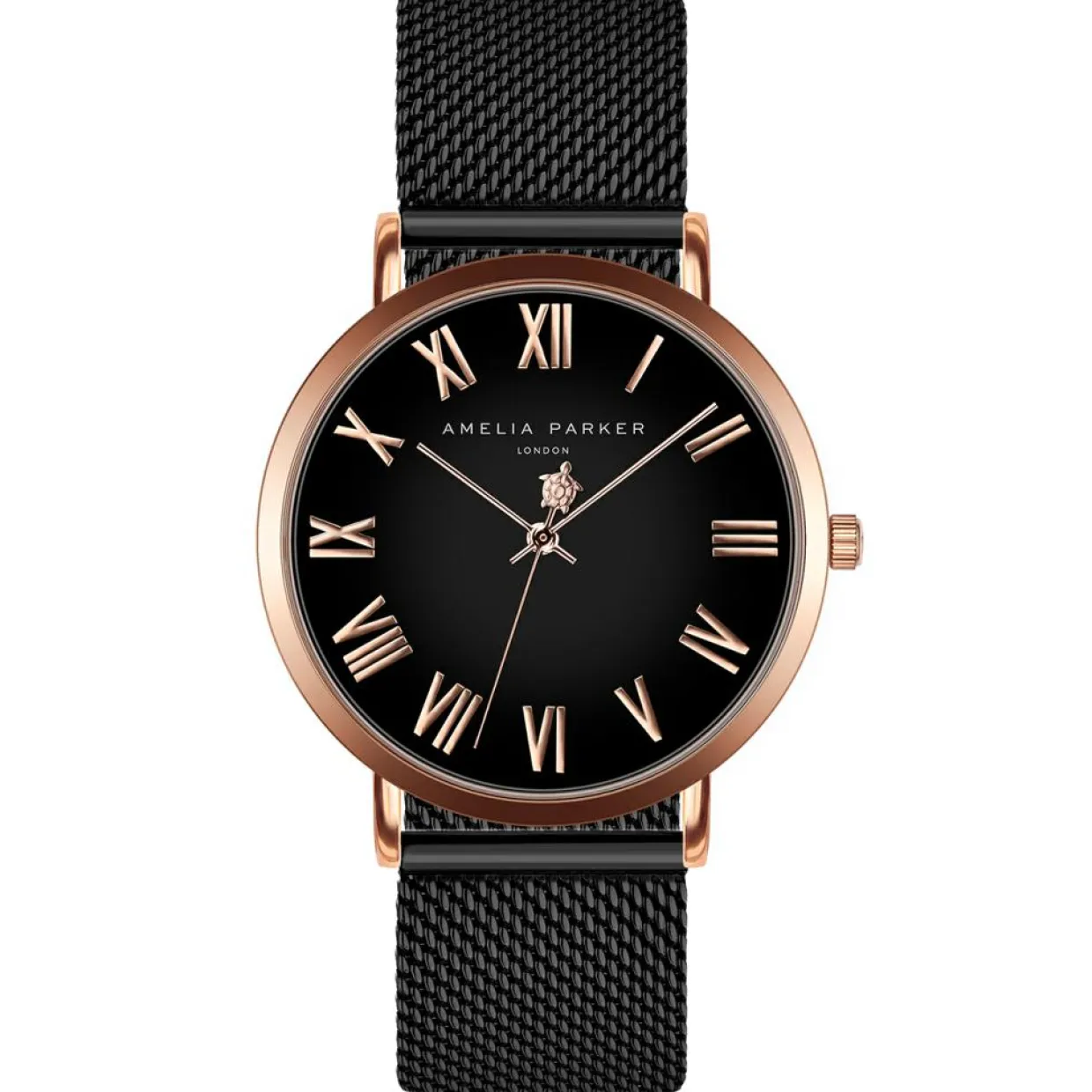 Femme Amelia Parker Montres^Set Montre Femme 2 Bracelets Grand en Acier rose doré/noir