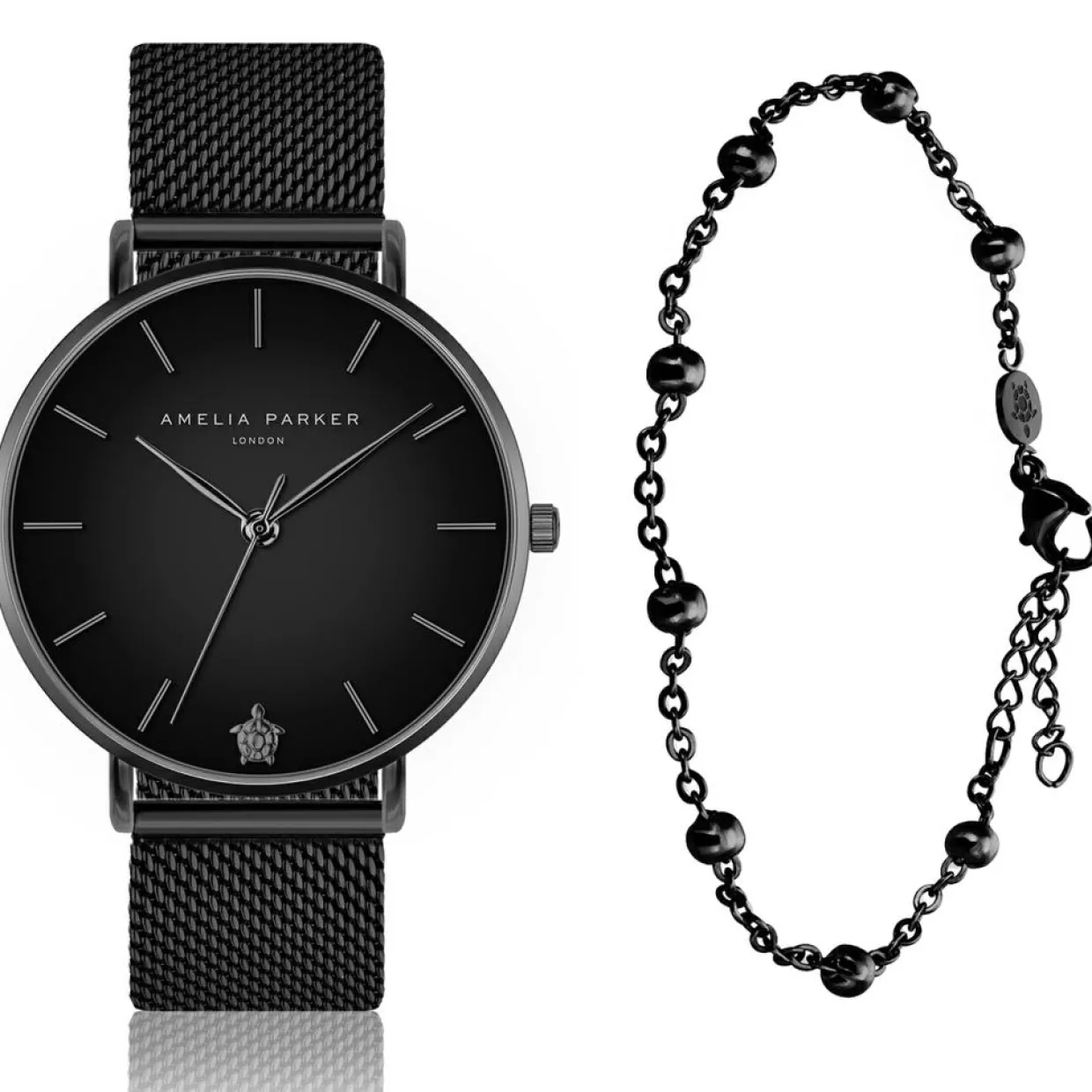 Set Montre Femme & Bracelet Jet en Acier noir-Amelia Parker Sale