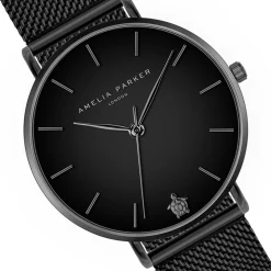 Set Montre Femme & Bracelet Jet en Acier noir-Amelia Parker Sale