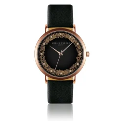 Femme Amelia Parker Montres^Set Montre Femme 2 Bracelets Coral en Acier & Cuir rose doré/noir