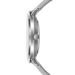 Femme Amelia Parker Montres^Set Montre Femme 2 Bracelets Grand Blanc en Acier & Cuir argenté/rose