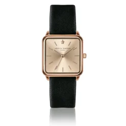 Femme Amelia Parker Montres^Set Montre Femme 2 Bracelets Gold Plaza en Acier & Cuir rose doré/noir