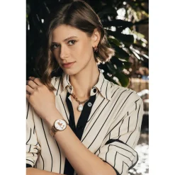 Femme Amelia Parker Montres^Set Montre Femme & Bracelet Vacation en Acier rose doré