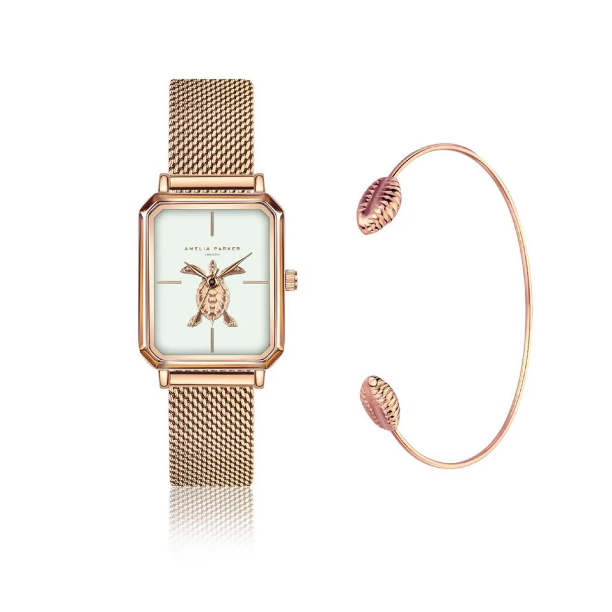 Femme Amelia Parker Montres^Set Montre Femme & Bracelet Serenity en Acier rose doré
