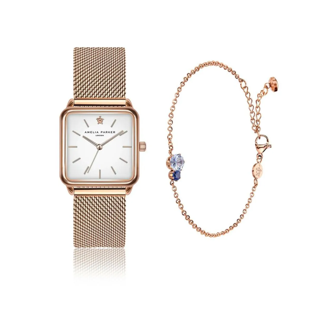Set Montre Femme & Bracelet Bay en Acier rose doré-Amelia Parker
