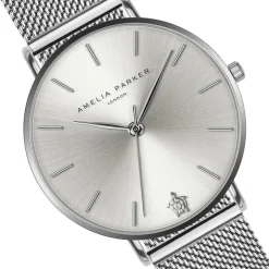 Femme Amelia Parker Montres^Set Montre Femme & Bracelet Capsule Grey en Acier argenté