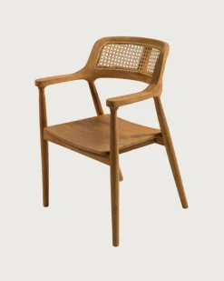 Uniqka Chaises^Sienne - Chaise en teck avec détail rotin