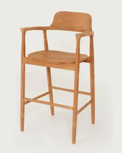 Uniqka Chaises^Singo - Chaise de bar en teck massif