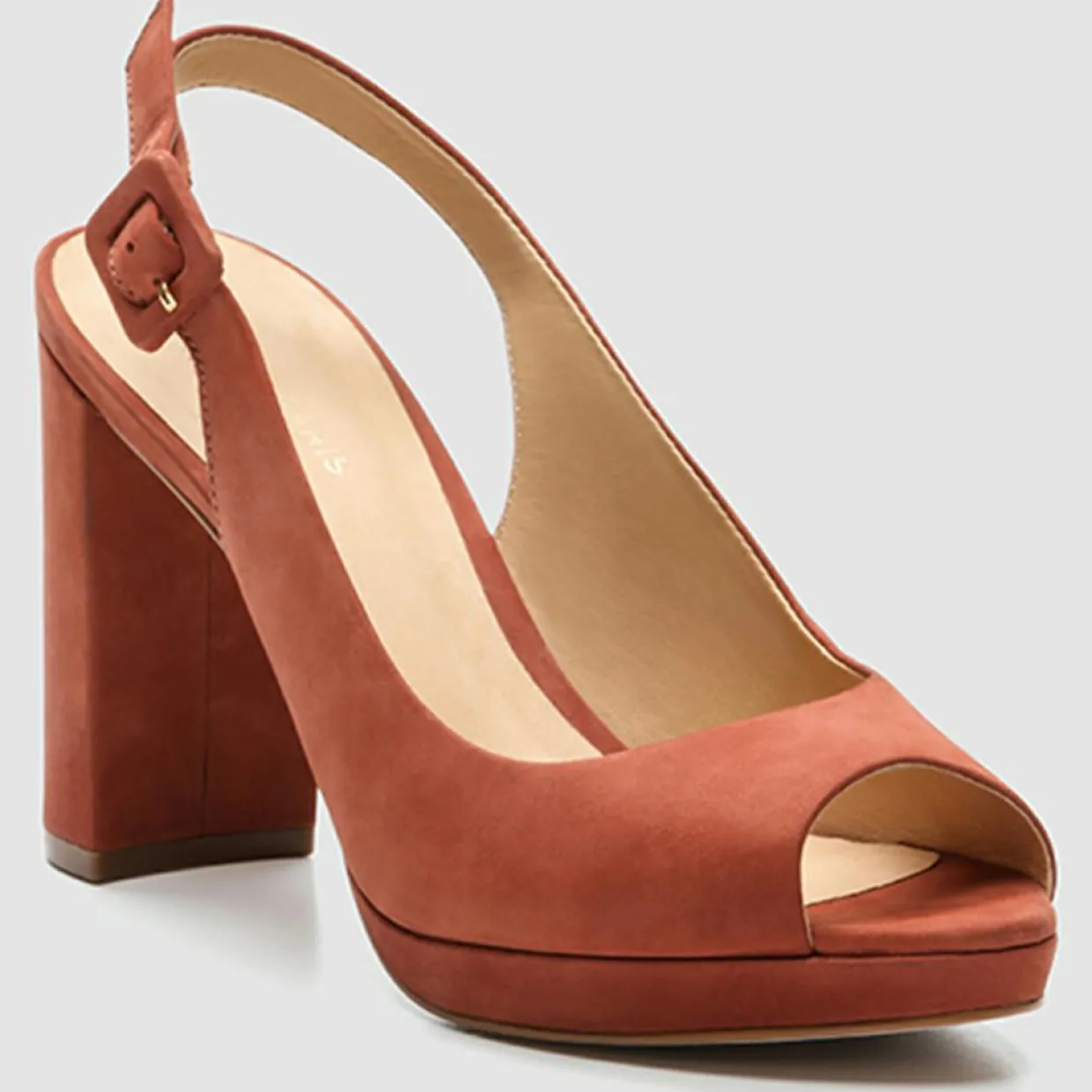 Femme Cosmoparis Escarpins^Slingback en Velours de Cuir Lija vieux rose - Talon 9 cm