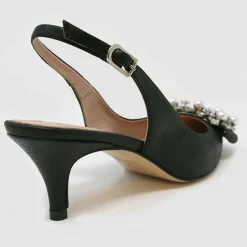 Femme Cosmoparis Escarpins^Slingbacks en Cuir Milia noirs - Talon 6 cm