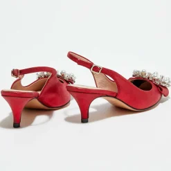 Slingbacks en Cuir métallisé Milia rouges - Talon 6 cm-Cosmoparis Hot