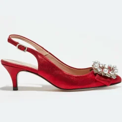 Slingbacks en Cuir métallisé Milia rouges - Talon 6 cm-Cosmoparis Hot