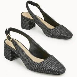 Femme Cosmoparis Sandales À Talons^Slingbacks Zela vegan noires - Talon 6 cm