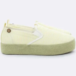 Femme Faguo Baskets^Slip-on à plateforme Lebanon rayées jaunes