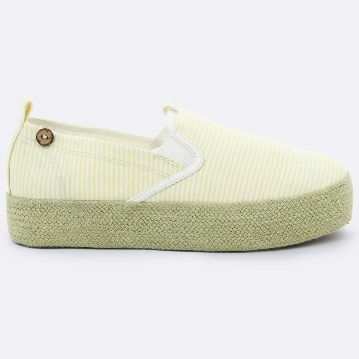 Femme Faguo Baskets^Slip-on à plateforme Lebanon rayées jaunes