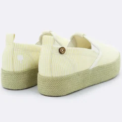 Femme Faguo Baskets^Slip-on à plateforme Lebanon rayées jaunes