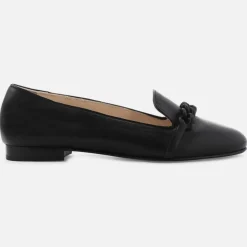 Slippers en Cuir Rouma à chaine noires-Cosmoparis New