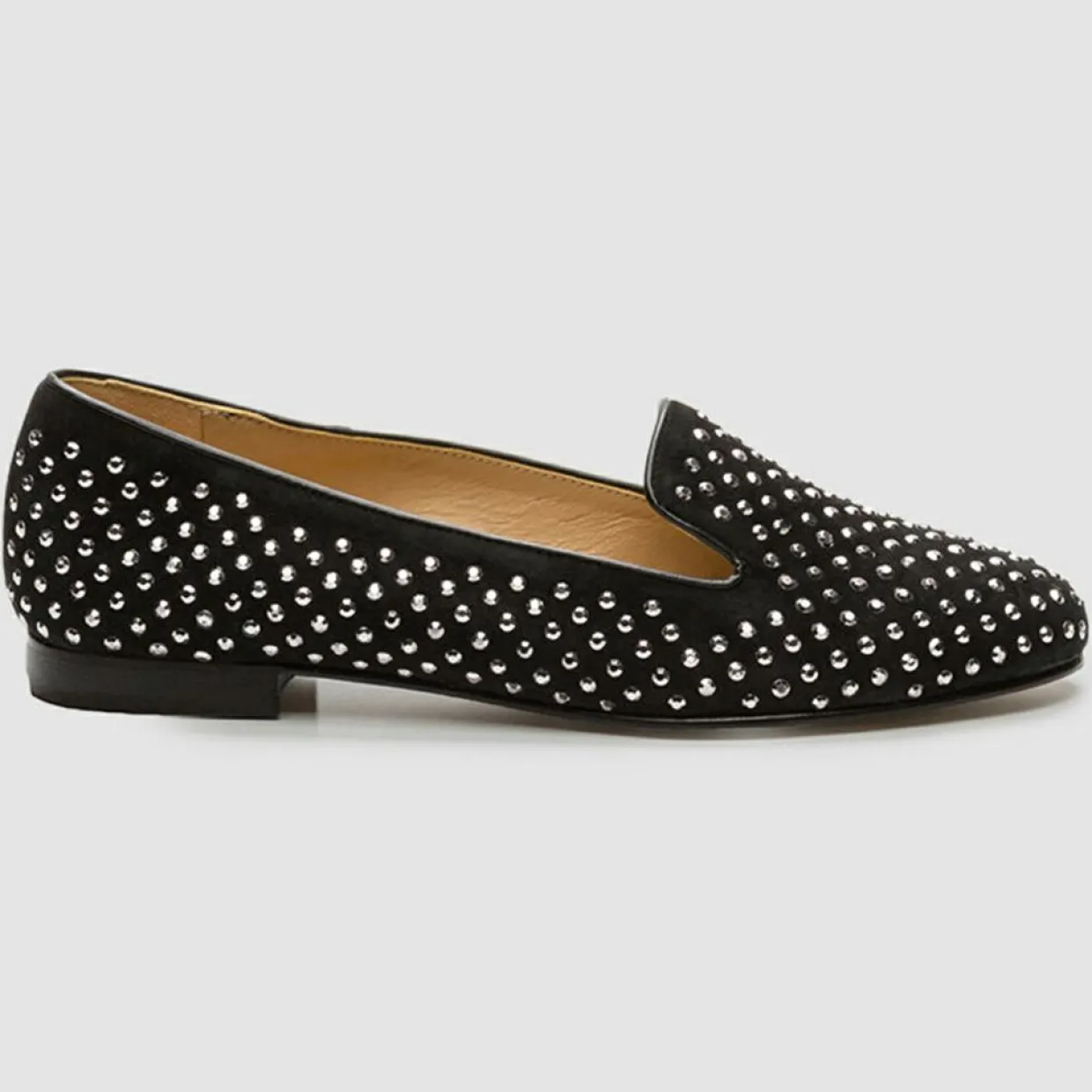 Slippers en Velours de Cuir Abo noires-Cosmoparis New