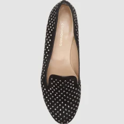 Slippers en Velours de Cuir Abo noires-Cosmoparis New