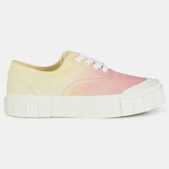 Femme Good News Baskets^Sneakers en Coton Bio Gnace tie & dye jaune/rose