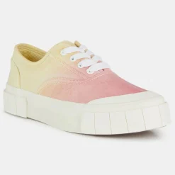 Femme Good News Baskets^Sneakers en Coton Bio Gnace tie & dye jaune/rose