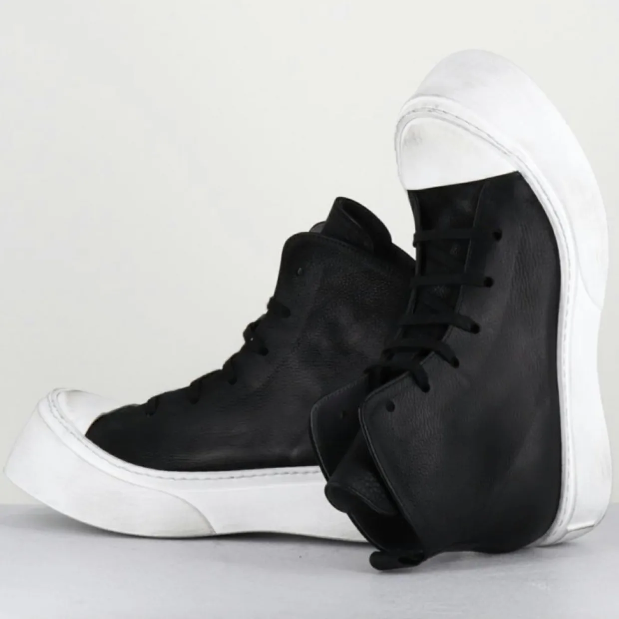 Femme Lofina Baskets^Sneakers en Cuir 3543 noires - Talon : 5cm