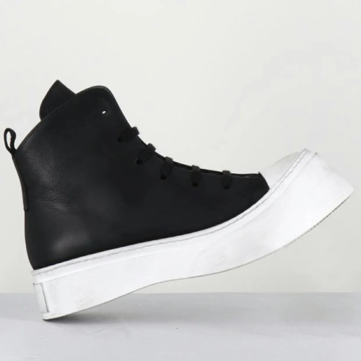 Femme Lofina Baskets^Sneakers en Cuir 3543 noires - Talon : 5cm