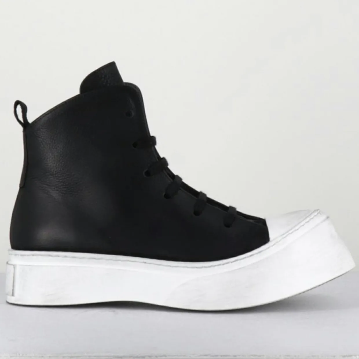 Femme Lofina Baskets^Sneakers en Cuir 3543 noires - Talon : 5cm