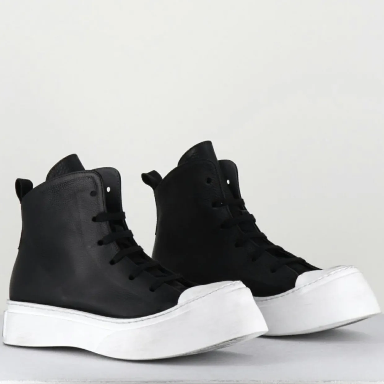 Femme Lofina Baskets^Sneakers en Cuir 3543 noires - Talon : 5cm