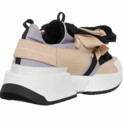 Sneakers en Cuir & Toile Lorena lilas/rose/noir - Plateforme 5 cm-Loretta Pettinari Online