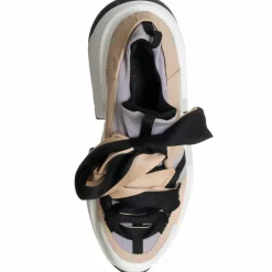 Sneakers en Cuir & Toile Lorena lilas/rose/noir - Plateforme 5 cm-Loretta Pettinari Online