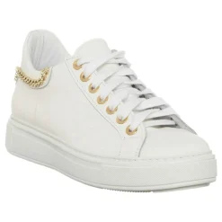 Femme Loretta Pettinari Baskets^Sneakers en Cuir Bia blanc/doré