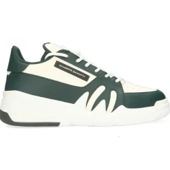 Sneakers en Cuir blanc/vert-Giuseppe Zanotti Discount