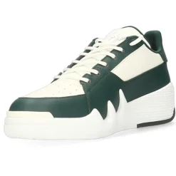 Sneakers en Cuir blanc/vert-Giuseppe Zanotti Discount