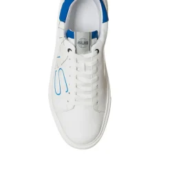 Homme Cesare Paciotti 4Us Baskets^Sneakers en Cuir Cesar blanc/bleu