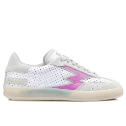 Femme Moa Concept Baskets^Sneakers en cuir Club blanc/rose