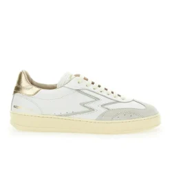 Femme Moa Concept Baskets^Sneakers en cuir Club blanc/doré