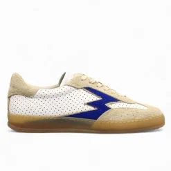 Femme Moa Concept Baskets^Sneakers en cuir Club blanc/bleu