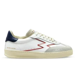 Femme Moa Concept Baskets^Sneakers en cuir Club blanc/bleu