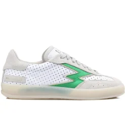 Sneakers en cuir Club blanc/vert-Moa Concept Discount