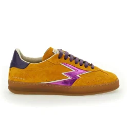 Sneakers en cuir Club orange/violet irisé-Moa Concept