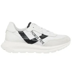 Femme Patrizia Pepe Baskets^Sneakers en Cuir Costa blanc/noir