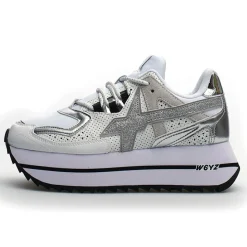 Femme W6YZ Baskets^Sneakers en Cuir Debi blanc/argenté