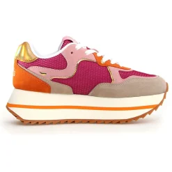 Femme W6YZ Baskets^Sneakers en Cuir Deva beiges